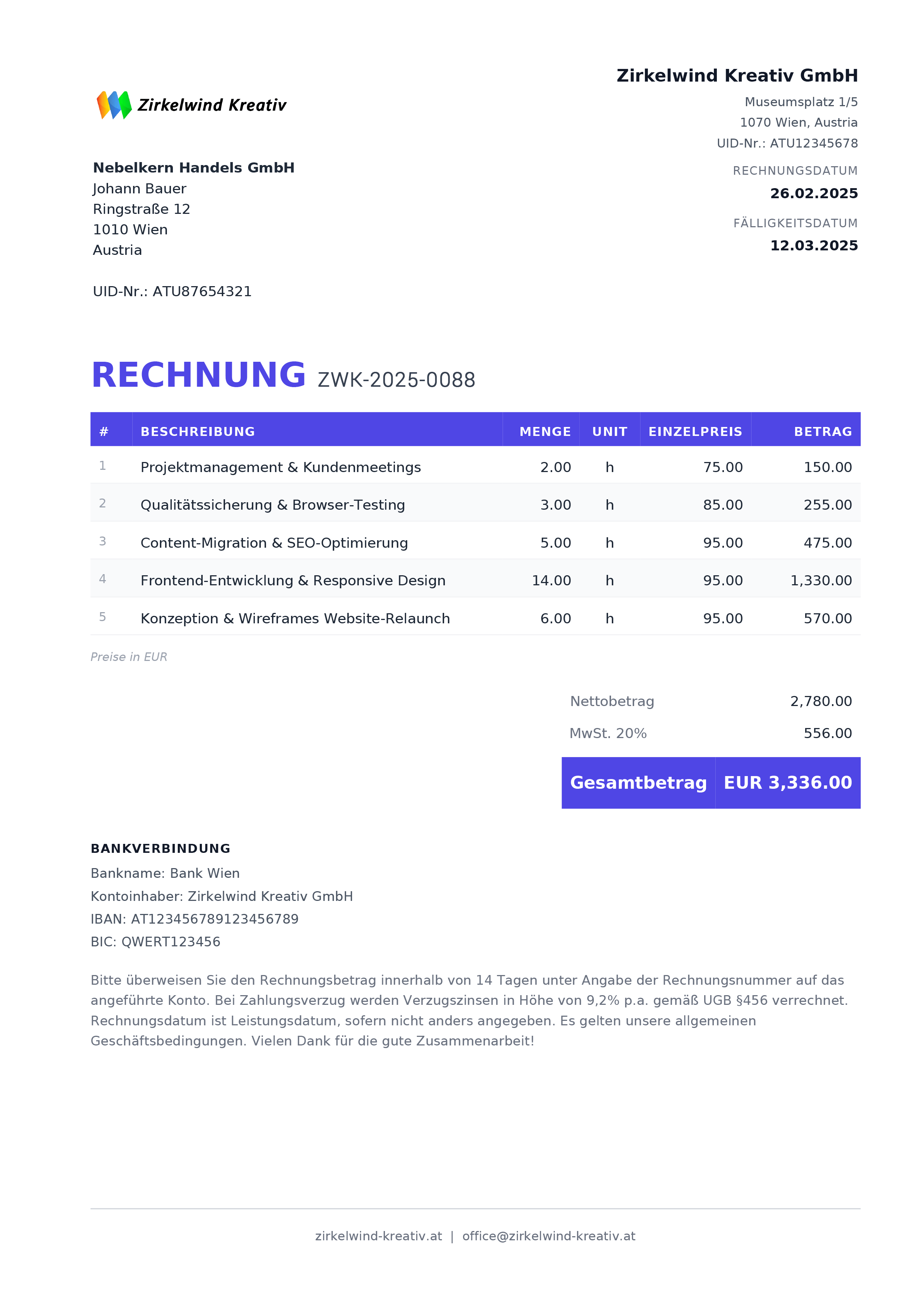 Professionelle Rechnungen in Sekunden